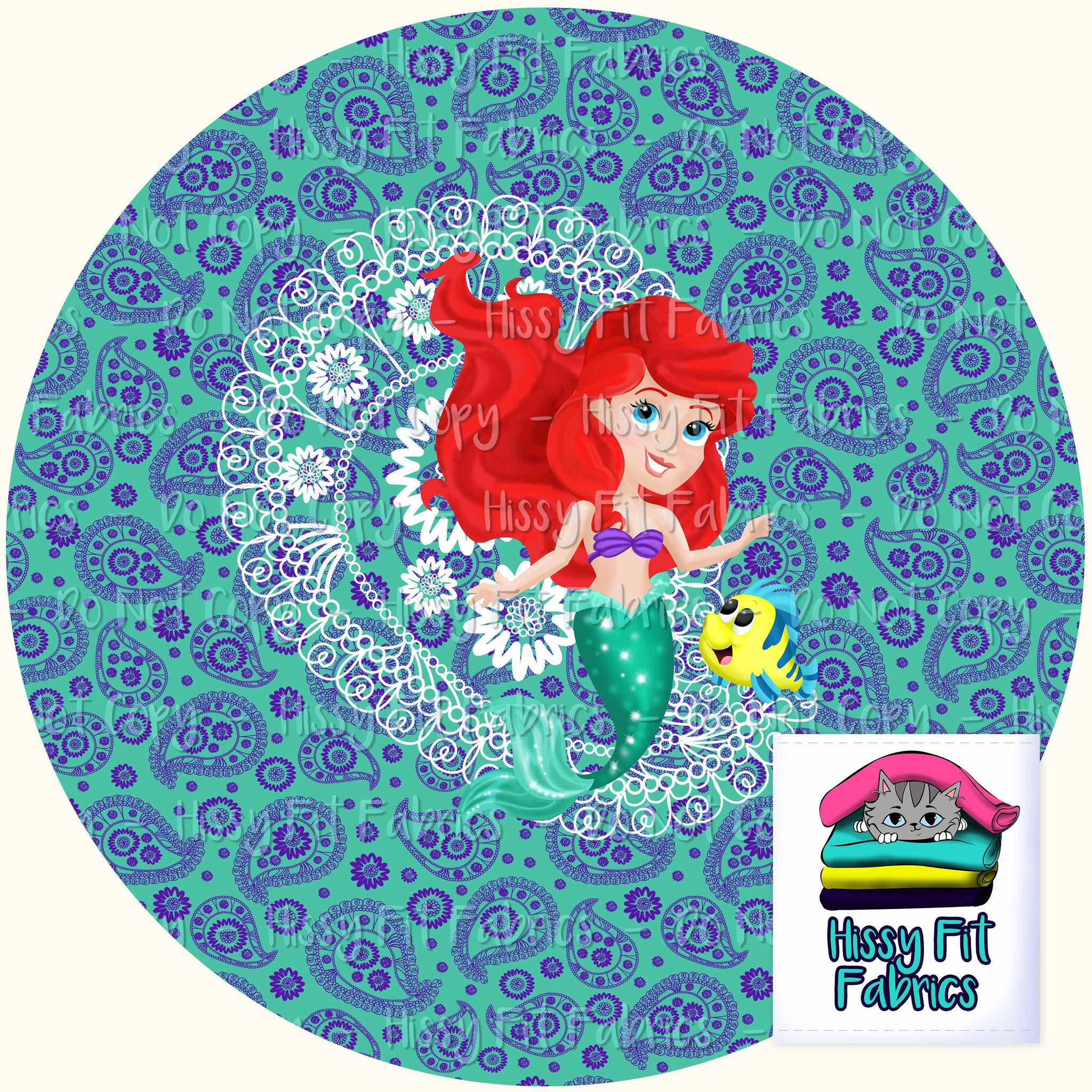 Digital File - Paisley Princess - Mermaid Princess Panels